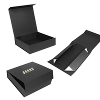 Boîte cadeau en carton rigide noir simple, personnalisée, fabriquée à la main, avec fermeture magnétique, vente en gros d'usine