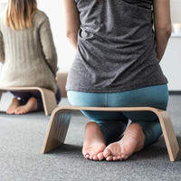 Tabouret à genoux ergonomique et portable en bois massif, confortable, intérieur/extérieur, banc de yoga/méditation, pouf pour la méditation assise