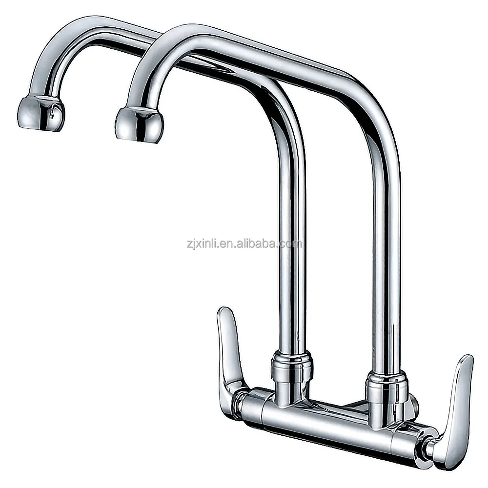 X5408W Latão Material Chrome Acabamento Meia Polegada Rosca Wall Mounted 2 Way Bico Torneira Da Pia