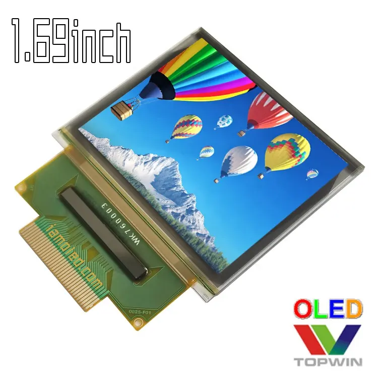 Topwin layar OLED ukuran kecil, 1.69 ''1.69 inci 1.69 inci 160x128 piksel 262k layar oled warna-warni ZIF tipe UG-6028GDEBF02