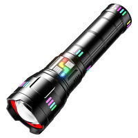 Lampe torche LED laser à zoom longue portée 30W, puissance élevée, lumière blanche, haute luminosité, rechargeable par USB, en aluminium