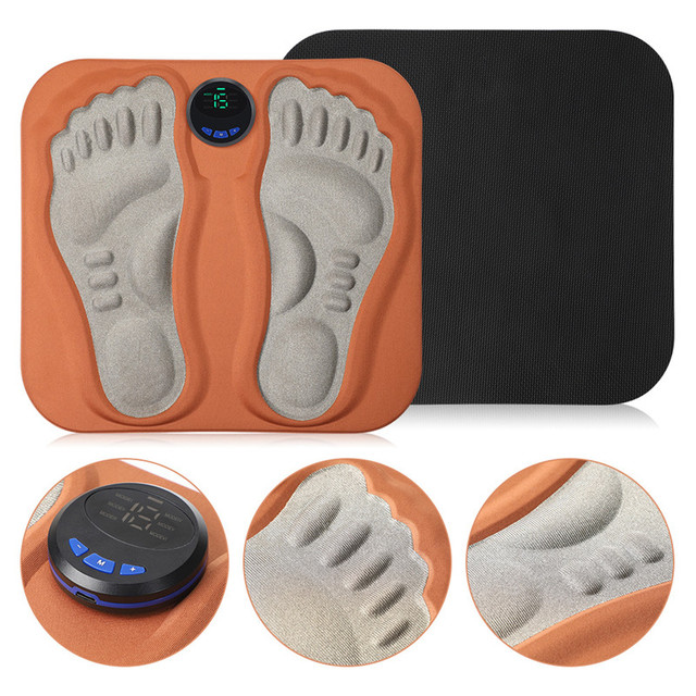 15 Levels of Adjustable Intensity Foot Pads EMS Foot Massager Mat TENS Machine