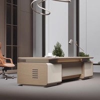 Ensemble de chaises de bureau de direction - Bureau en bois en forme de L avec armoire - Mobilier de bureau moderne et minimaliste pour salles de réunion et postes de travail de PDG