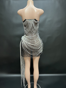 <span class=keywords><strong>Vestidos</strong></span> de Noche Elegantes y Glamurosos, <span class=keywords><strong>Vestidos</strong></span> Rojos Sexys con Lentejuelas y Borlas, Vestido de Lujo para Fiesta Nocturna - Product Image 6