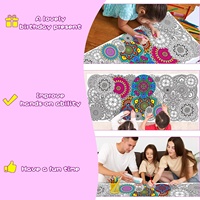 Tableau de coloriage Mandala géant personnalisable (image/taille) – Poster DIY vierge pour dessin et gribouillage – Décoration murale pour enfants, maison et école