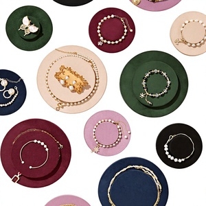 Suporte de Armazenamento de Veludo de Duas Camadas com Abertura para Pulseiras, Relógios, Colares e Pequenos Acessórios de Moda - Product Image 1