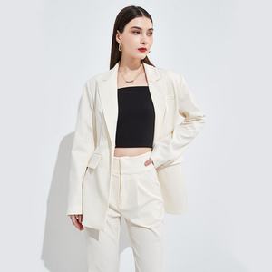 ชุดสูททำงานสำหรับผู้หญิงชุดสูททำงานสีขาวทรงหลวมดีไซน์ใหม่ฤดูร้อน - Product Image 2