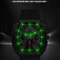 WLISTH 6193 Montre-bracelet de luxe à quartz pour homme, montre masculine, non mécanique, tendance, calendrier, cadran ajouré, étanche