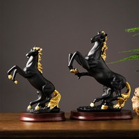 Nouvelle figurine de cheval en résine de style chinois, décoration de bureau de luxe légère, 'Les chevaux portent le succès'