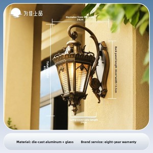 Lampe murale solaire extérieure autoportante en aluminium et acier inoxydable, style français, pour villa, jardin, terrasse, éclairage mural extérieur - Product Image 6