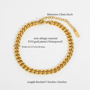 अनुकूलित स्टेनलेस स्टील सोने की चेन पायल चंकी सोने क्यूबा श्रृंखला पायल महिलाओं लड़की पैर गहने - Product Image 4