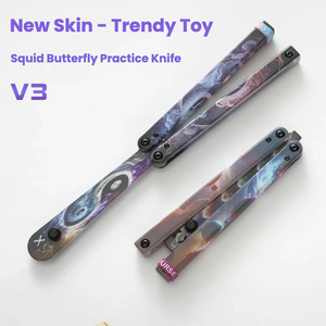 Couteau de sécurité pliant transparent pour entraînement, couteau papillon d'entraînement fantaisie en plastique - Product Image 4