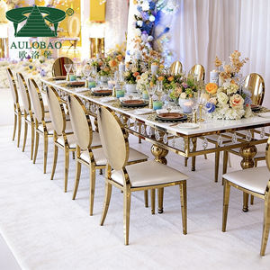 Chaises de réception modernes de luxe rembourrées avec structure en acier inoxydable - Product Image 5