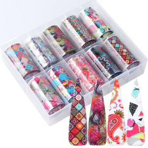 100*3.8 centimetri 10 rolls/box nuovo di halloween di natale di stile modelli di trasferimento della stagnola del chiodo del chiodo decalcomanie degli autoadesivi di natale autoadesivi di arte - Product Image 1