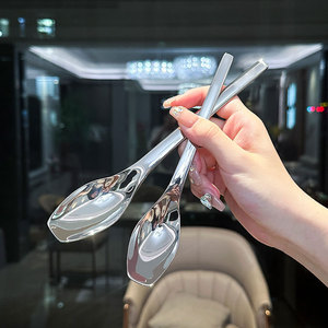 ช้อนสแตนเลส 316 ปลายเพชร ด้ามยาว ช้อนซุป ช้อนตักแตงโม ช้อนตักข้าว ช้อนผสมอาหาร - Product Image 1