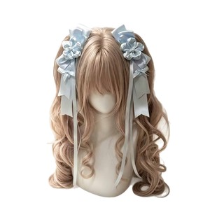 Accesorio para el cabello Lolita original hecho a mano con cintas, pinzas para coleta doble y una confesión bajo un árbol de cerezo. - Product Image 5