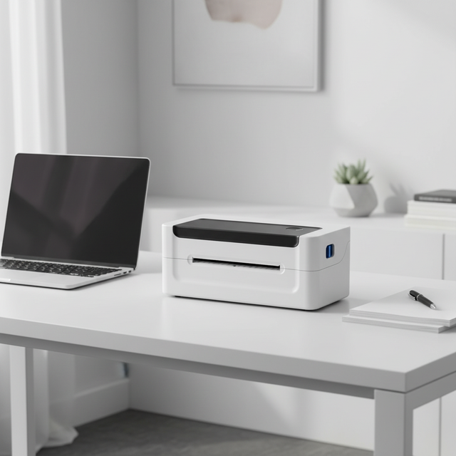Barway Waybill Sticky Label Mini Thermal Printer with USB Interface A6 Size Barcode Printing Thermal Paper