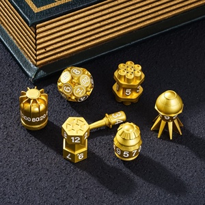 Jeu de dés polyédriques 7 pièces en métal 4 couleurs, motif <span class=keywords><strong>bombe</strong></span> nucléaire, personnalisé <span class=keywords><strong>pour</strong></span> DND RPG et jeux de société - Product Image 4