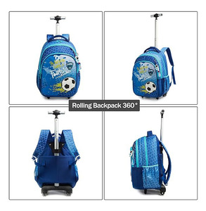 Vente en gros <span class=keywords><strong>Cartable</strong></span> football dessin animé 3 en 1 <span class=keywords><strong>Cartable</strong></span> Sac <span class=keywords><strong>à</strong></span> dos <span class=keywords><strong>à</strong></span> roulettes pour étudiants Sac d'école chariot pour enfants avec sac <span class=keywords><strong>à</strong></span> lunch pour garçons - Product Image 2