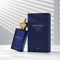 Flacon de parfum vide carré en verre à prix d'usine, flacons de parfum vaporisateurs bleus 30ML 50ML 100ML, flacon de parfum vide avec boîte