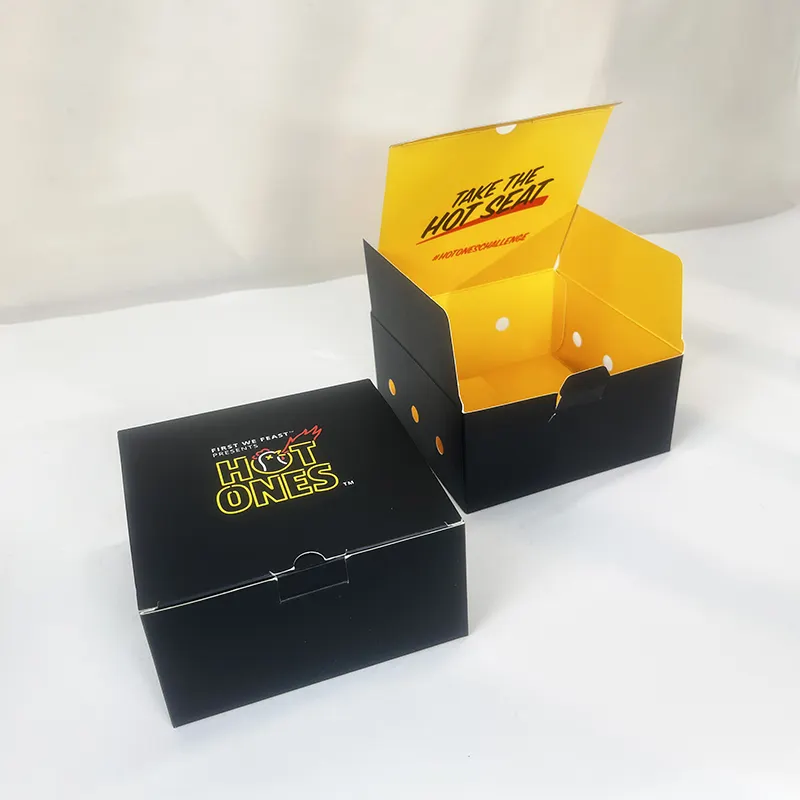 Manufacture Customizable Fast Food Packaging Boxes for Fried Chicken Nuggets Recyclable Paper Carton with Stamping Logo