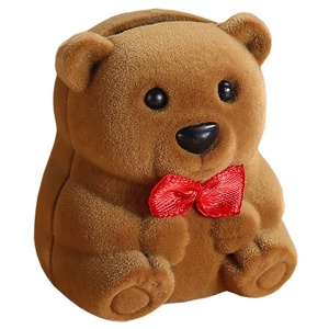 Ingrosso anello di lusso personalizzato a forma di orso portagioie custom di lusso adorabile anello di orso scatole di gioielli packaging. - Product Image 1