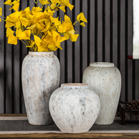 Modern dan Sederhana Bunga Kering Vas Keramik Tanaman Wadah Cina Gaya Retro Ornamen Tanah Liat Pot