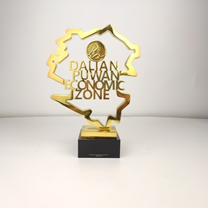 Premio per la società economica con Logo 3D personalizzato della fabbrica di trofei, miglior vincitore del regalo d'affari in alluminio metallico - Product Image 5