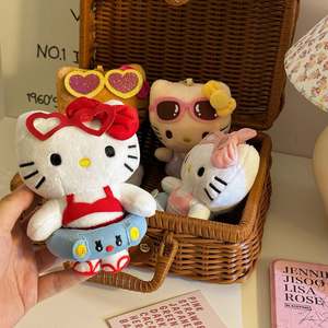 Kawaii HK jouets en peluche dessin animé <span class=keywords><strong>noir</strong></span> <span class=keywords><strong>et</strong></span> marron <span class=keywords><strong>blanc</strong></span> anneau de bain peluches mignon hawaïen porte-clés pendentif avec remplissage en coton PP - Product Image 5