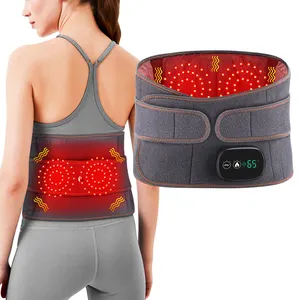 Masajeador Lumbar inalámbrico Alivio del dolor Calefacción eléctrica Vibración Cinturón de masaje de espalda baja para cintura