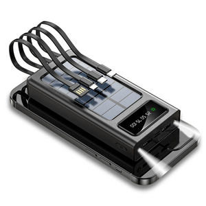 Banque de puissance portable 20000mAh affichage LED de charge solaire câble de charge rapide 2A matériau ABS capacité <span class=keywords><strong>50000mAh</strong></span> puissance de sortie 5W - Product Image 1