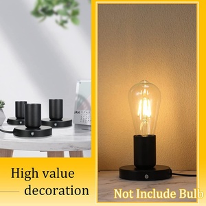 Lámpara de Mesa Vertical Pequeña de Alta Calidad con Base Metálica <span class=keywords><strong>E27</strong></span>, Interruptor, Cable y <span class=keywords><strong>Enchufe</strong></span>, Luz Decorativa para Mesita de Noche, Gran Venta - Product Image 2