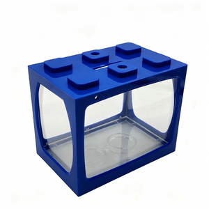 Aquarium multifonctionnel en blocs de construction pour poissons Betta et petits reptiles, mini-aquarium empilable facile à installer pour la décoration de la maison - Product Image 3