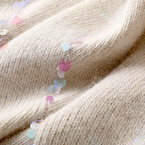 Moda de manga larga de algodón labios Jacquard Mardi Gras suéteres de mujer de punto púrpura verde dorado Color Mardi Gras suéteres de mujer - Product Image 3