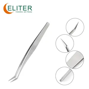 ELITER Top Quality Stainless Steel Volume 45 Degree Custom Tweezers For Eyelash Extension Top Eyelash Extension Tweezer
