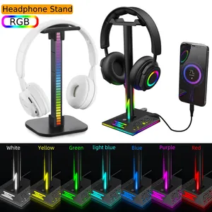 Rgb Lights with Type-c Usb Ports Gaming Holder for All Headsets Gamers <b>Pc</b> Accessories Desk Headphone Lights - Product Image 5