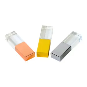 Weeding Gifts Cristal Pendriv Transparent Usb 2.0 3.0 Flash U Stick 32g 64gb 128gb Custom Logo Crysta Usb Flash Drives With Box