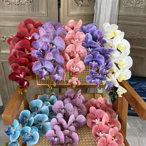 Pellicola di fascia alta a 9 teste farfalla orchidea simulazione fiore elegante decorazione per la casa matrimonio composizione floreale fiori artificiali - Product Image 2