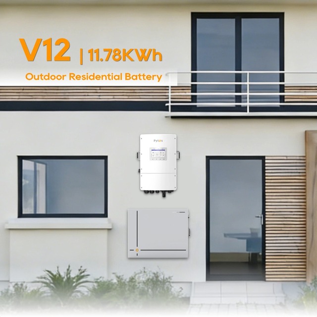 Pytes Low Price V12 Wall Mounted 10kWh Lithium Battery for Home Solar Power Storage | Smart LiFePO4 Power Wall
