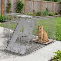 Trampa de Alambre Galvanizado para Animales Vivos, Jaula de Control de Plagas Humana, Atrapa Roedores para Mapaches, Gatos y Animales Desheredados, Uso en Exteriores, Jardín y Granja