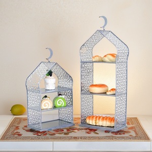 Nuova Decorazione da Tavolo Islamica per il Ramadan, Portafrutta a Forma di Campana, Supporto in Metallo per Torte e Dessert a Forma di Moschea - Product Image 4