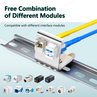 Support de montage sur rail DIN en acier inoxydable pour adaptateur fibre optique Keystone 4 ou 6 ports, support métallique
