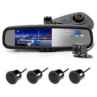 HD 5 "Otomatik Karartmalı Araba Ayna DVR Kaydedici Monitör Çift Lensli Araç Kamerası Orijinal Braketli 16mm Düz Park Sensörü