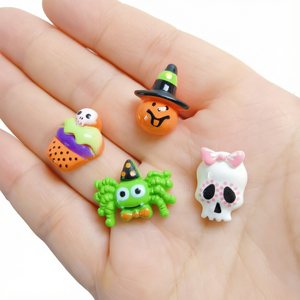 Adornos de Resina Planos de Halloween: Calabaza, Araña, Calavera para Uñas, Fundas de Teléfono y Manualidades con Slime - Product Image 1