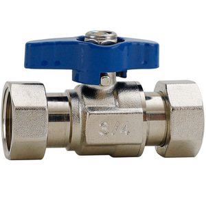 Válvula de Bola de Gran Flujo DN15 de 6/1 Pulgadas, Montada en Pared, Núcleo de Cobre, Doble Rosca Interna, Unión Totalmente de Cobre, Interruptor Engrosado para Caldera - Product Image 1