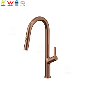 Rubinetto da <span class=keywords><strong>Cucina</strong></span> Estraibile a Collo d'Oca in Acciaio Inox 304 Spazzolato <span class=keywords><strong>Oro</strong></span> con Marchio d'Autenticità - Product Image 2
