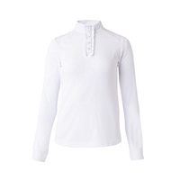 Nouveau style logo personnalisé femmes couche de base équestre polo à manches longues chemises d'équitation maille respirant
