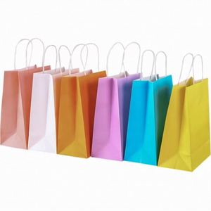 Bolsas de Papel Kraft Personalizadas Multicolores, Bolsas de Regalo, Bolsas de Compras de Papel Kraft Blanco y Marrón - Product Image 2