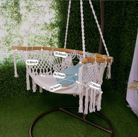 Chaise suspendue en macramé polyester et coton pour intérieur et extérieur, très vendue, pour chambre à coucher, chaise hamac en bambou en forme de S