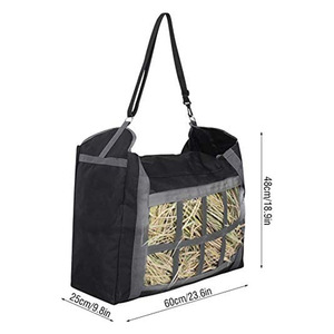 Bolsa para Heno de Caballo 60x25x48cm, Comedero Lento, Bolsa de Almacenamiento, Negra, Tela Oxford 600D - Product Image 2